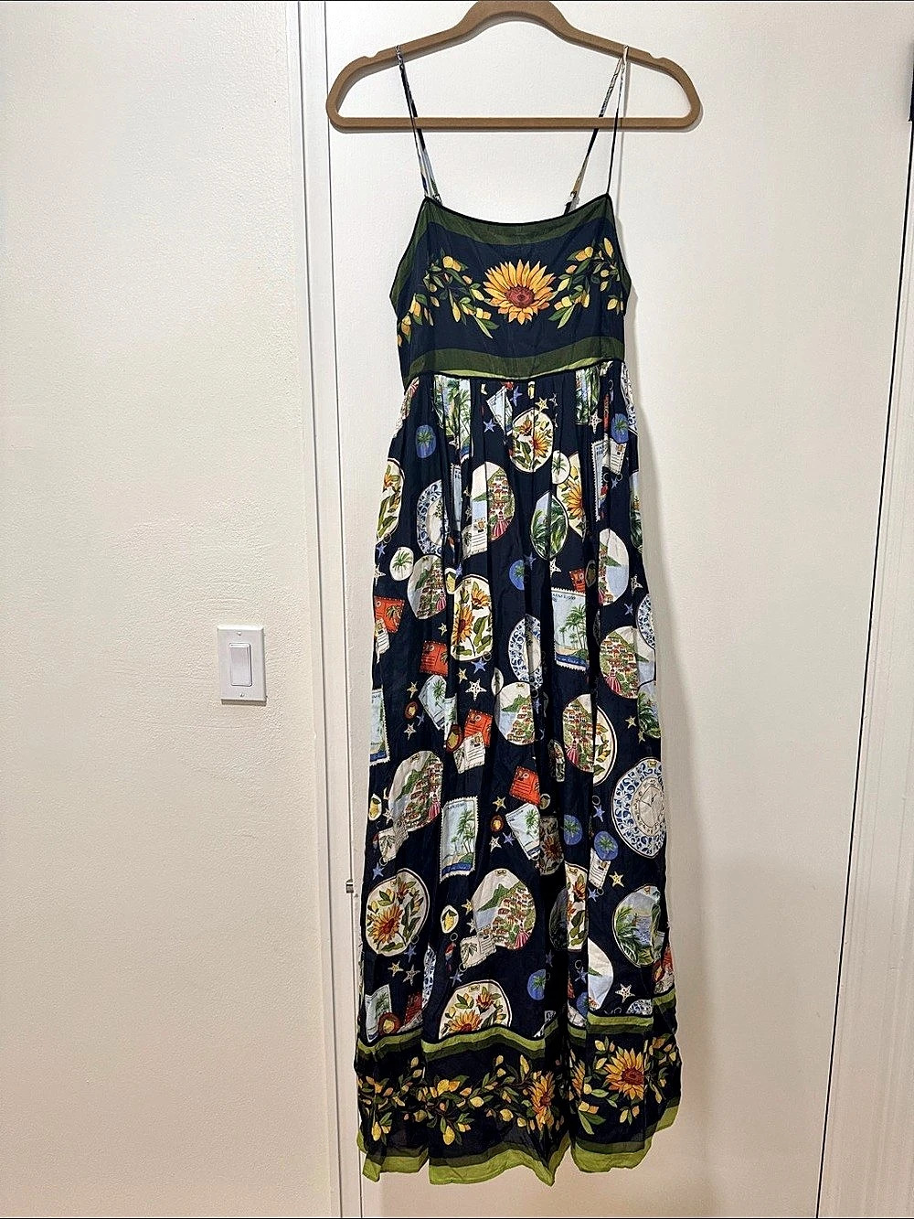 FARM Rio Trip Souvenir Maxi Dress Floral Maxi Dress Blue & Green Small